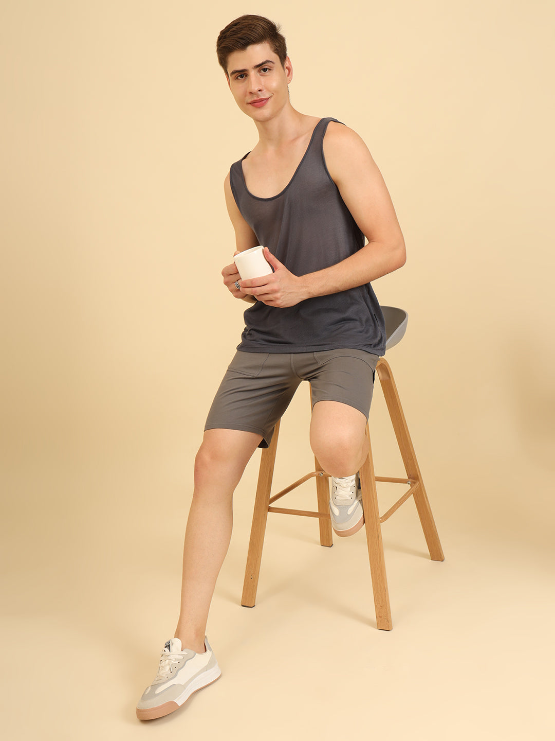 Flexy Feel Comfy Light Sleeveless Sando Grey