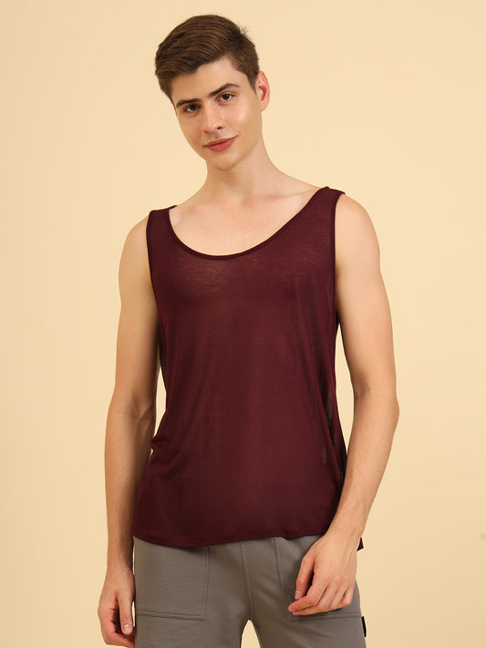 Flexy Feel Comfy Light Sleeveless Sando Maroon