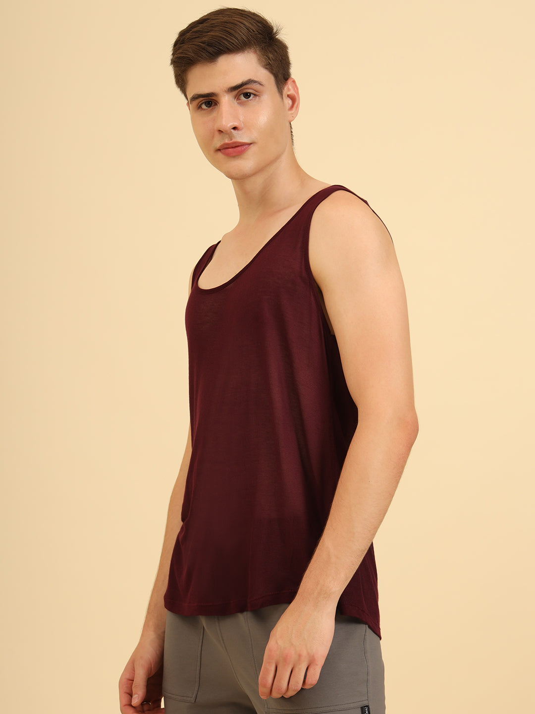 Flexy Feel Comfy Light Sleeveless Sando Maroon