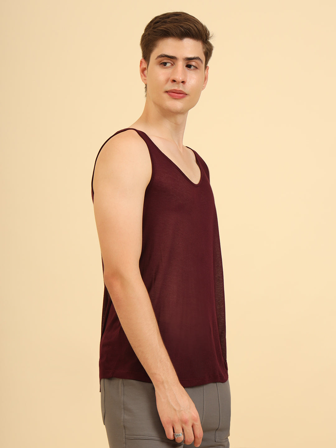 Flexy Feel Comfy Light Sleeveless Sando Maroon