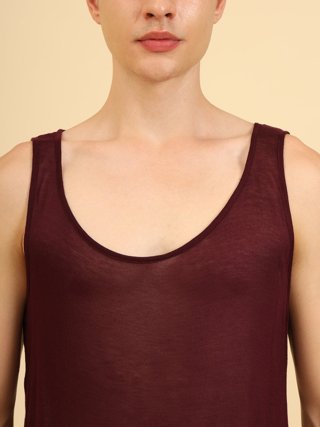 Flexy Feel Comfy Light Sleeveless Sando Maroon