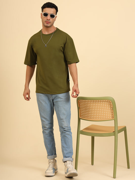 True Threads Oversized T-Shirt Olive Green