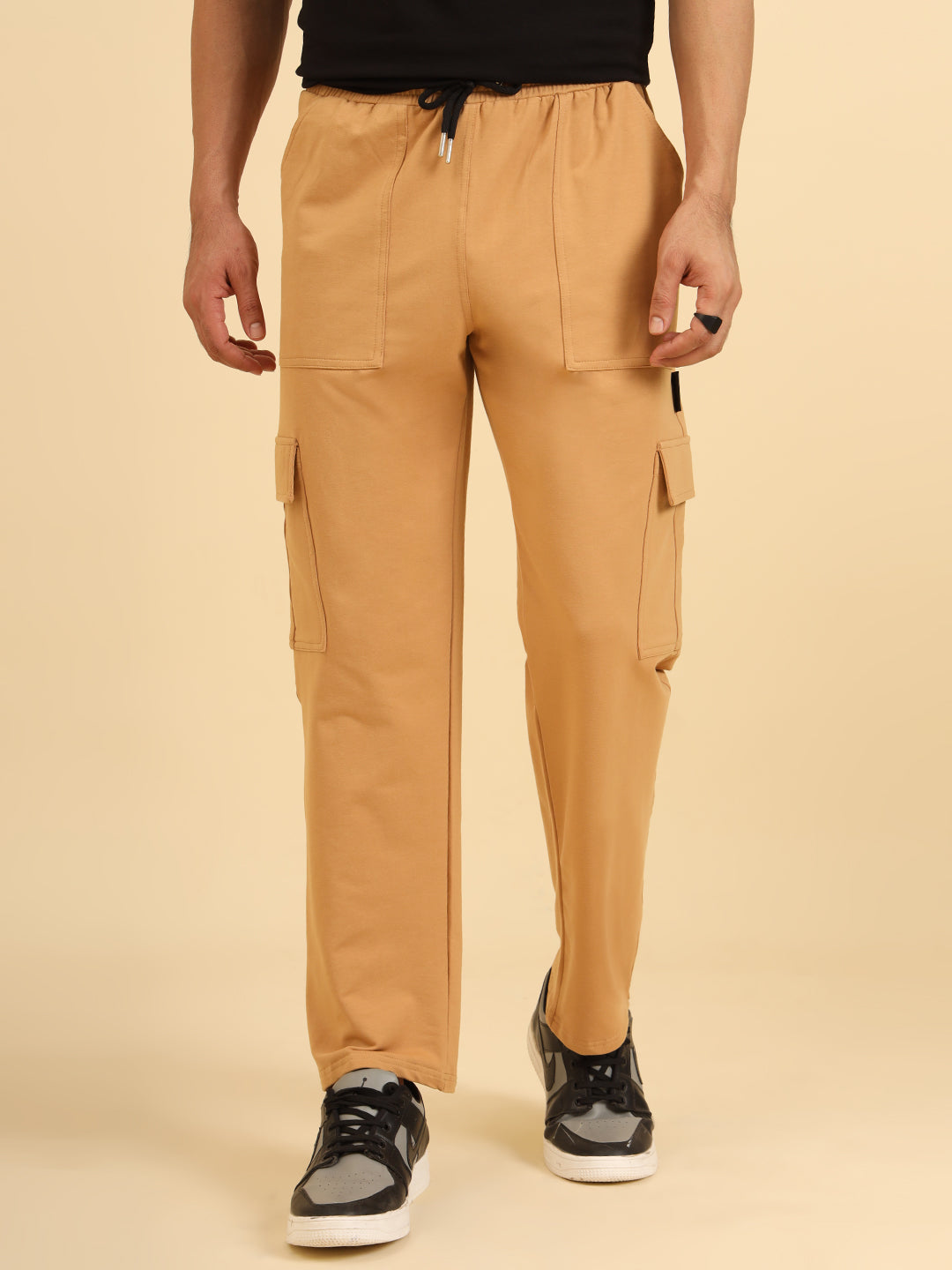 Bold Move Regular Fit Joggers BEIGE