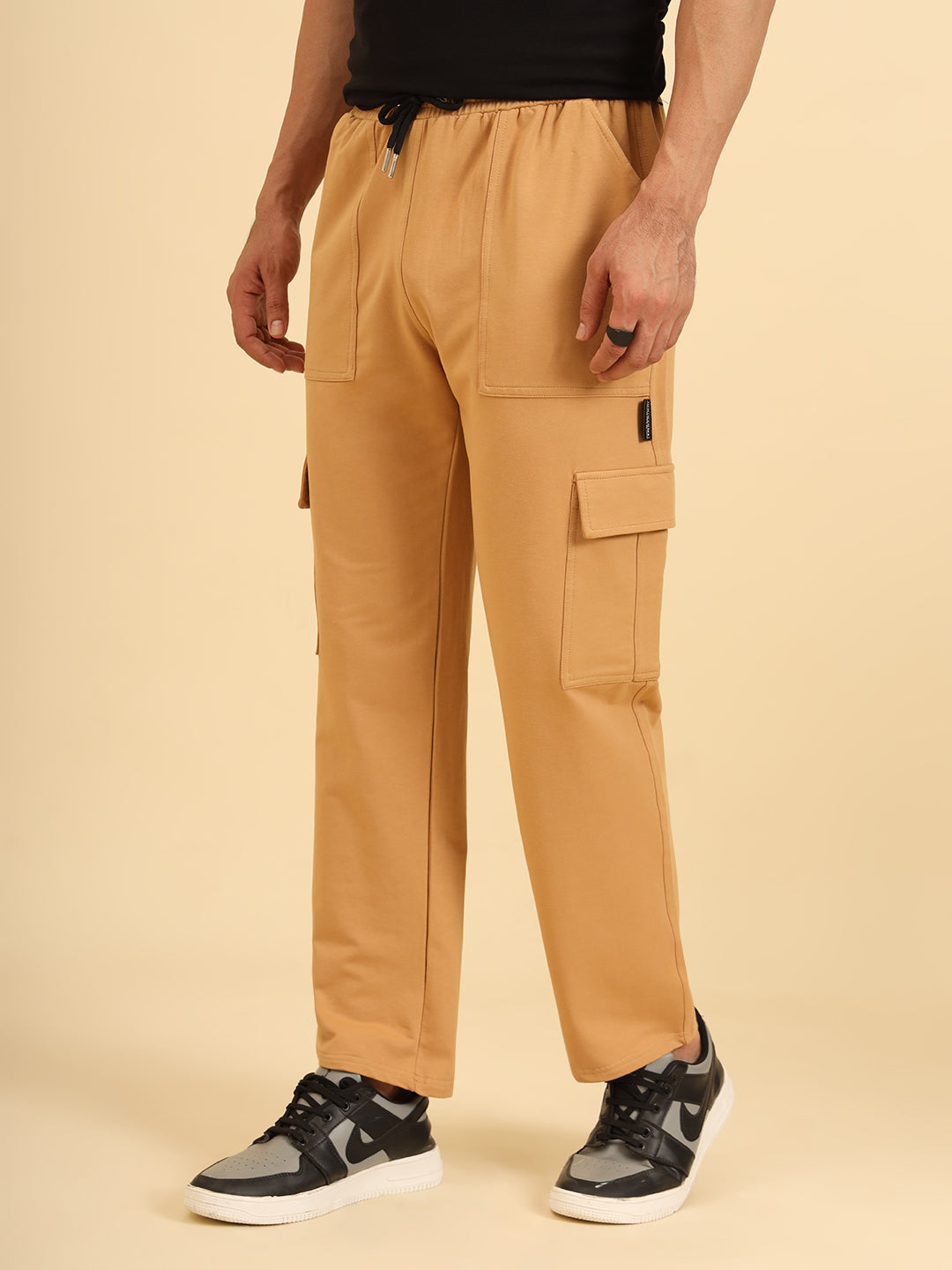 Bold Move Regular Fit Joggers BEIGE