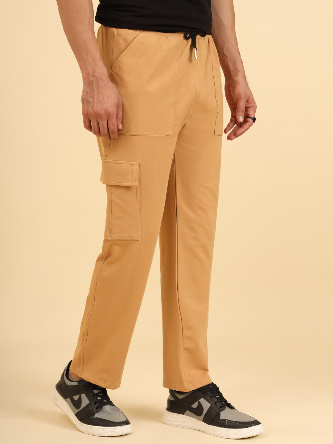 Bold Move Regular Fit Joggers BEIGE