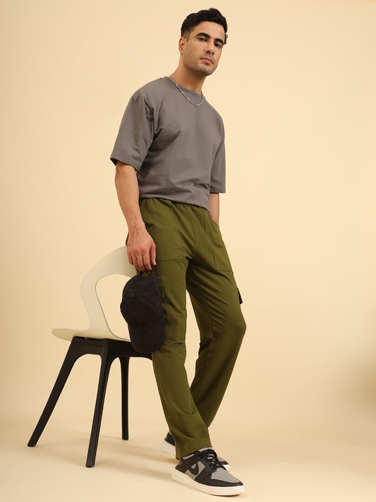 Bold Move Regular Fit Joggers Olive Green