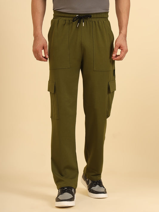 Bold Move Regular Fit Joggers Olive Green